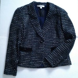 Liz Claiborne Jackets & Coats - Blue Tweed Jacket Liz Claiborne size 14 Liz Claiborne Jackets & Coats - Blue Tweed Jacket Liz Claiborne size 14